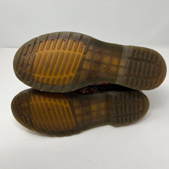 Dr. Marten Boots Women's Size 8 Blue Pascal Floral Print Ribbon Laces Combat - Picture 14 of 16